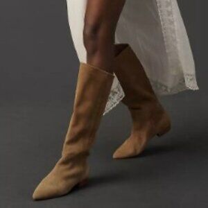 Anthropologie Silent D Bianca Suede Boots – Tan – Size 40 – Original Box